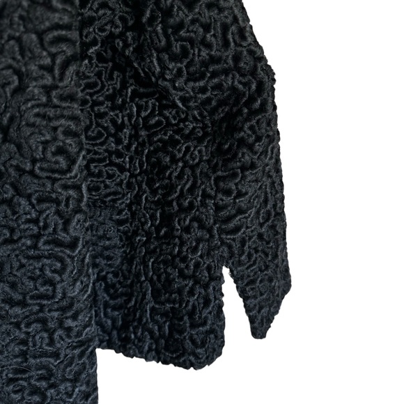 Vintage Astrakin Lepshire Black Curly Persian Lamb Wool Short Coat Mink … - Picture 3 of 16